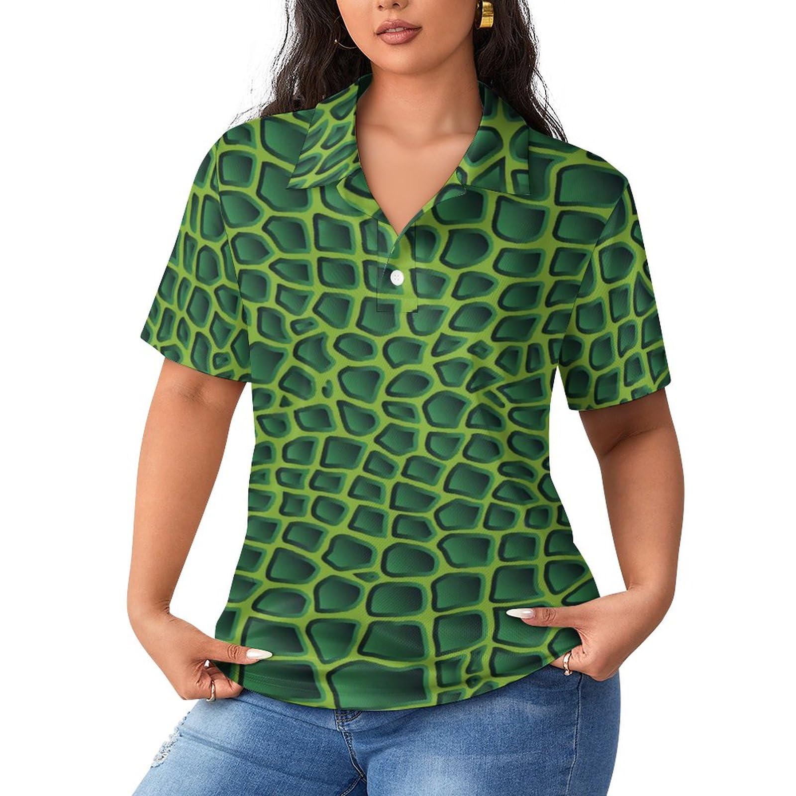 Amazon.com: Crocodile Alligator Print Women's Golf Polo Straight